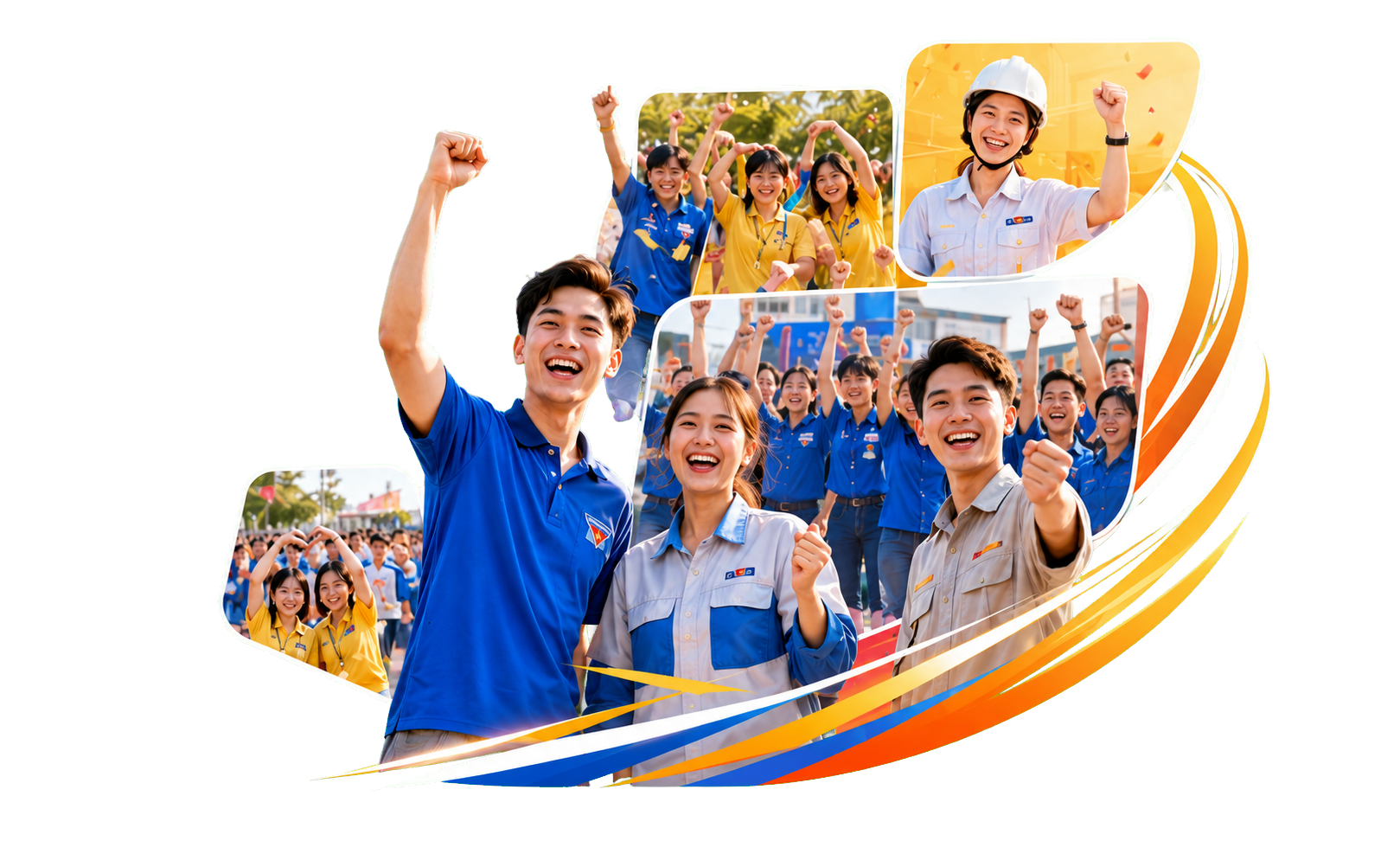 Thanh niên công nhân vui mừng tại hoạt động cộng đồng